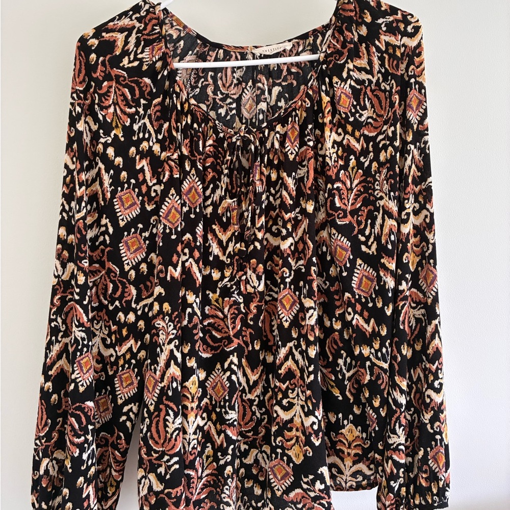 Lovestitch Black and Pink Patterned Blouse